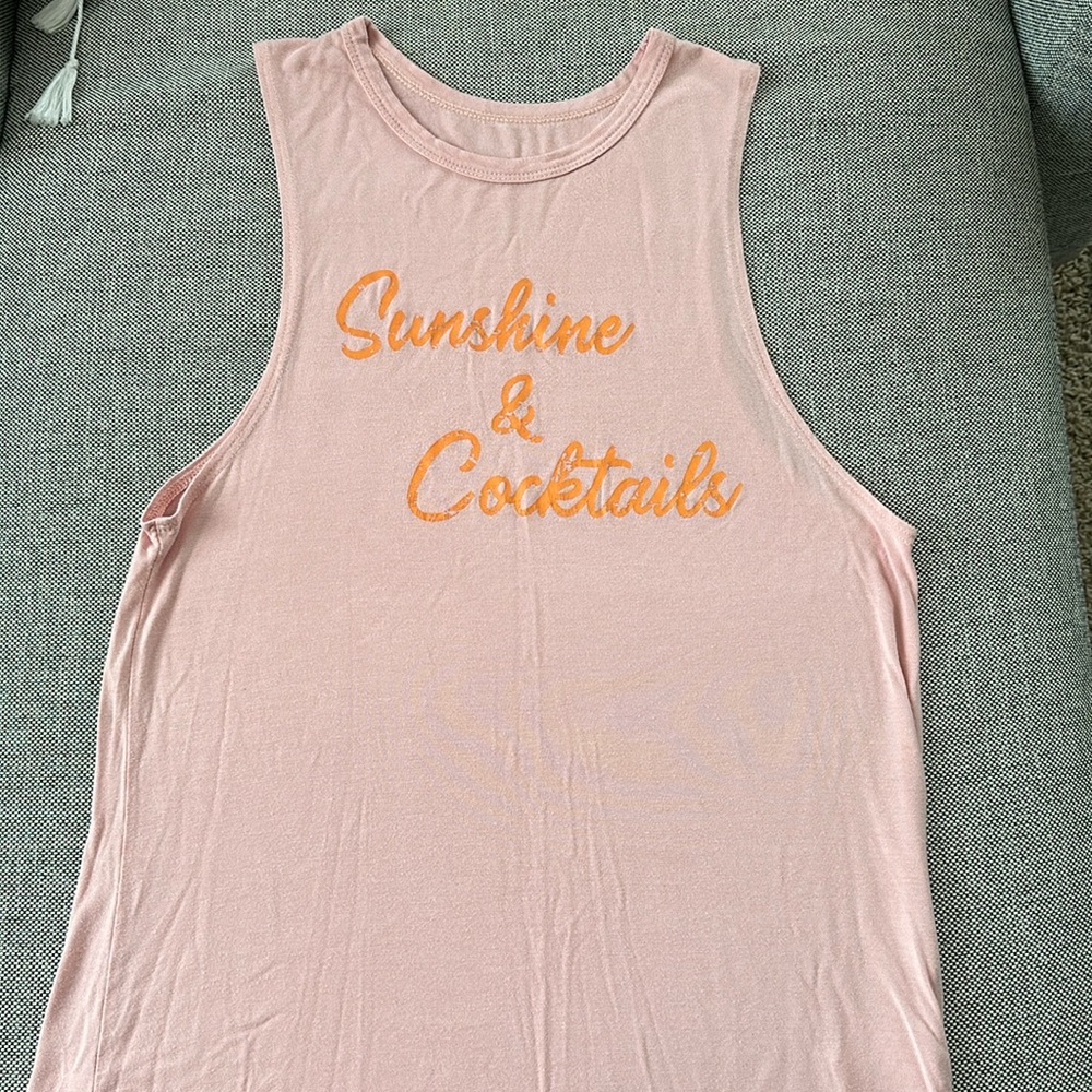 House of Tens workout shirt from Pure Barre “sunshine & cocktails”